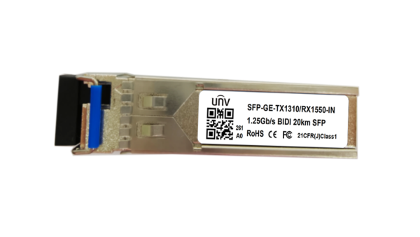 Uniview SFP-GE-TX1310/RX1550-IN – Gigabit Single-Mode 20km BIDI Optical Module-TX1310/RX1550